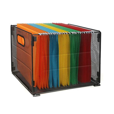 metal hanging file box|file box with hanging folders.